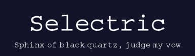 Selectric by Paradox 2005 — Sans Serif Font — thumbnail 2