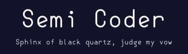 Semi Coder by Walter E Stewart — Sans Serif Font — thumbnail 2
