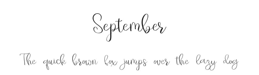 September by AminMario — Script Handwritten Font
