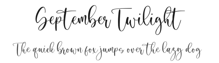 September Twilight by Sronstudio — Script Handwritten Font