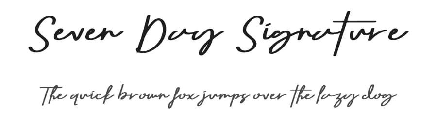 Seven Day Signature by RantautypeStudio — Script Handwritten Font