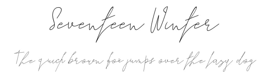 Seventeen Winter by Cikareotype Studio — Script Handwritten Font