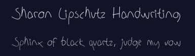 Sharon Lipschutz Handwriting by Roland Huse Design — Script Handwritten Font — thumbnail 2