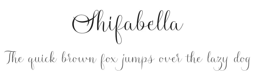 Shifabella by Sunset Gallery — Script Handwritten Font
