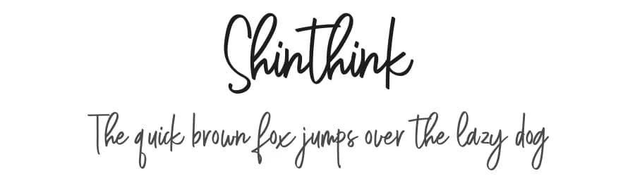 Shinthink by alphArtype — Script Handwritten Font
