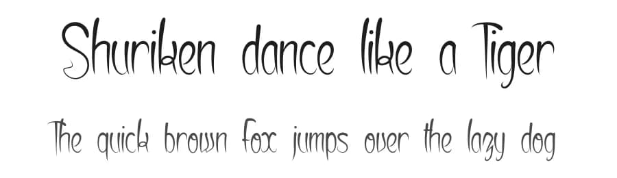 Shuriken dance like a Tiger by dcoxy - Greg Medina — Script Handwritten Font
