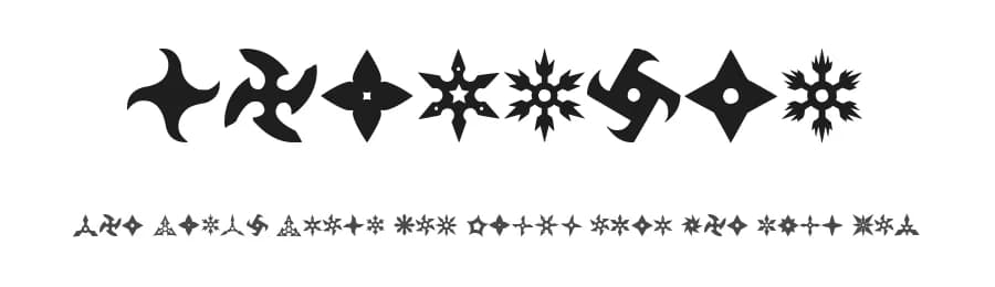 Shuriken by Woodcutter — Dingbats Font