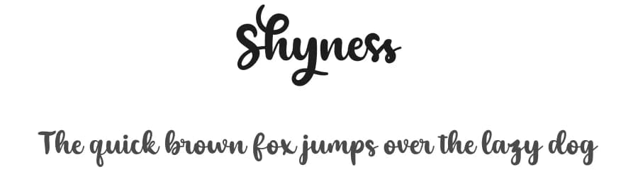 Shyness by twinletter — Script Handwritten Font