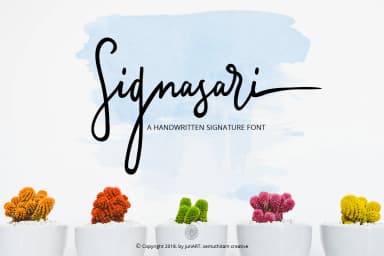 Signasari + Extras Font by semuthitam — Script Handwritten Font — thumbnail 1