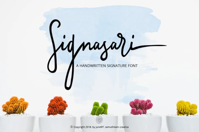 Signasari + Extras Font by semuthitam — Script Handwritten Font