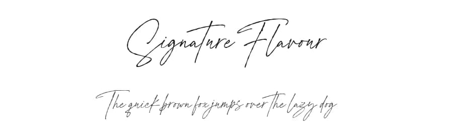 Signature Flavour by Geranium Space — Script Handwritten Font