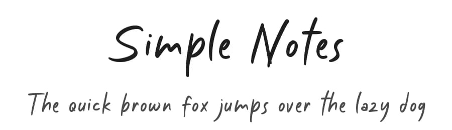 Simple Notes by Fontherapy — Script Handwritten Font