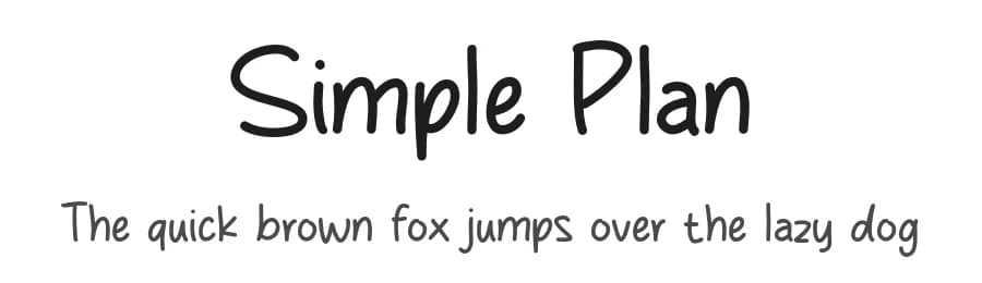 Simple Plan by MJType — Script Handwritten Font