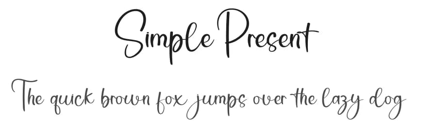 Simple Present by Etik Fatimah — Script Handwritten Font