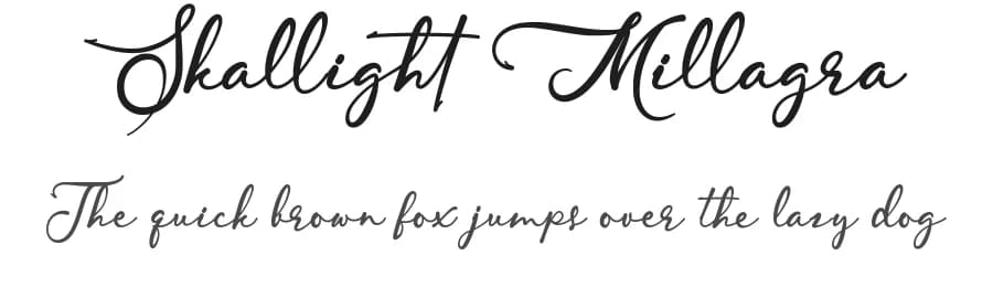 Skallight Millagra by Kotak Kuning Studio — Script Handwritten Font