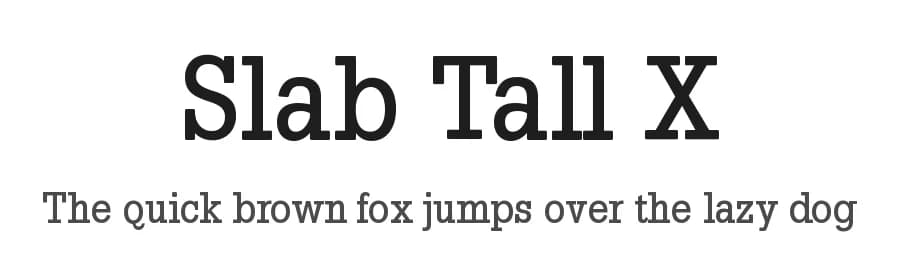 Slab Tall X by Manfred Klein — Serif Font