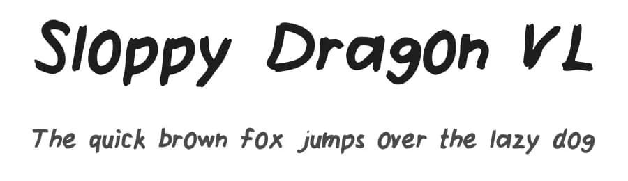 Sloppy Dragon VL by Shing Hei Lam — Script Handwritten Font