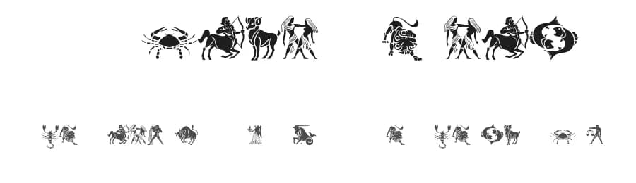 SL Zodiac Stencils by Su Lucas — Dingbats Font