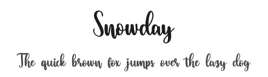 Snowday by Bearytype — Script Handwritten Font