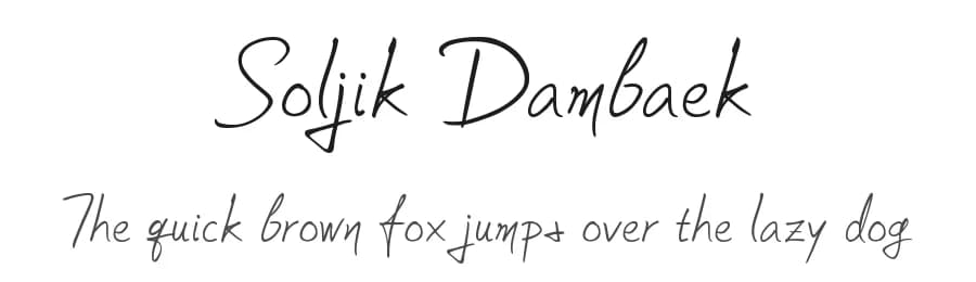 Soljik Dambaek by Y Lee — Script Handwritten Font