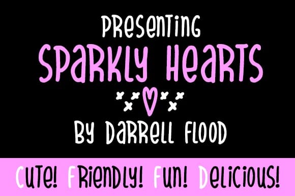 Sparkly Hearts Font by Dadiomouse — Script Handwritten Font