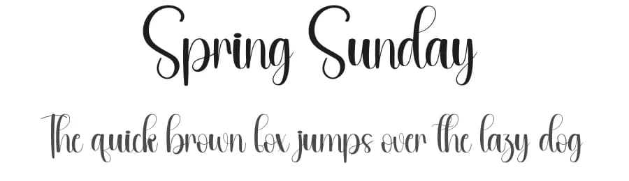 Spring Sunday by Andi Moz — Script Handwritten Font