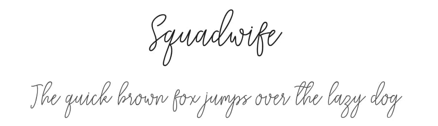 Squadwife by Fadhil Aqsa — Script Handwritten Font