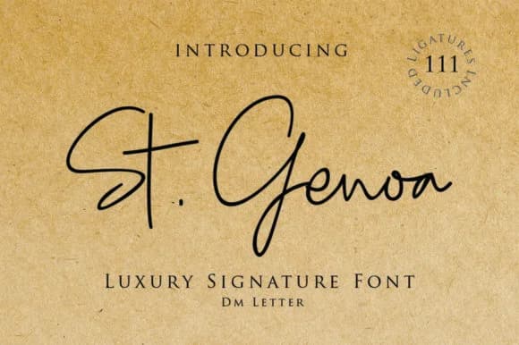 St. Genoa Font by dmletter31 — Script Handwritten Font
