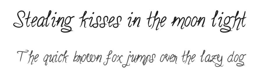 Stealing kisses in the moon light by Sabrina Schleiger — Script Handwritten Font