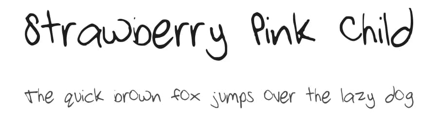 Strawberry Pink Child by Bailey Pink — Script Handwritten Font