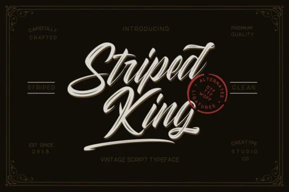 Striped King Font by CreatypeStudio — Script Handwritten Font