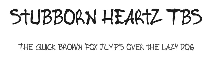 Stubborn Heartz TBS by PressGang Studios — Script Handwritten Font
