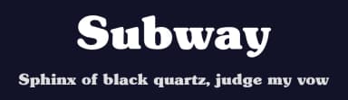 Subway by Dieter Steffmann — Serif Font — thumbnail 2