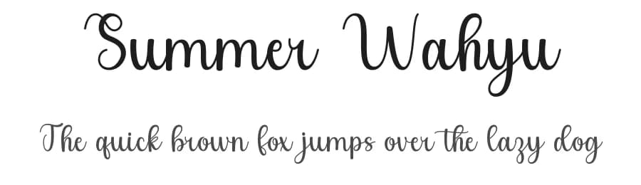 Summer Wahyu by Wahyu Studio — Script Handwritten Font
