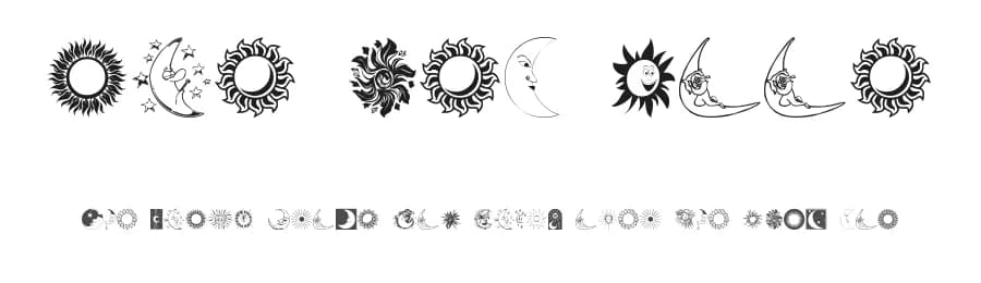 Sun and Moon by House of Lime — Dingbats Font