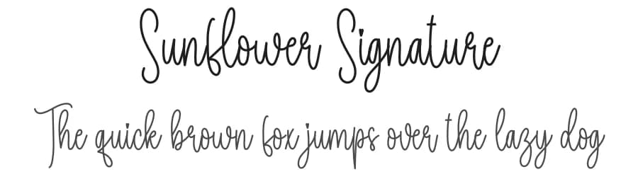 Sunflower Signature by Scratchones — Script Handwritten Font