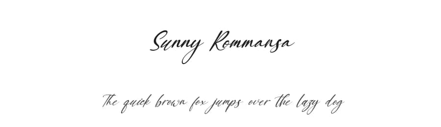 Sunny Rommansa by Kong Font — Script Handwritten Font