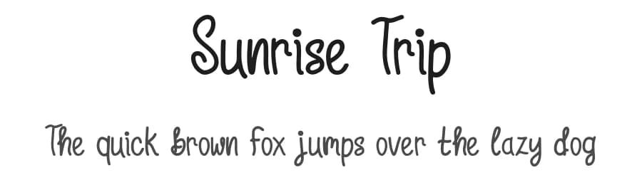 Sunrise Trip by Rangkai Aksara — Script Handwritten Font