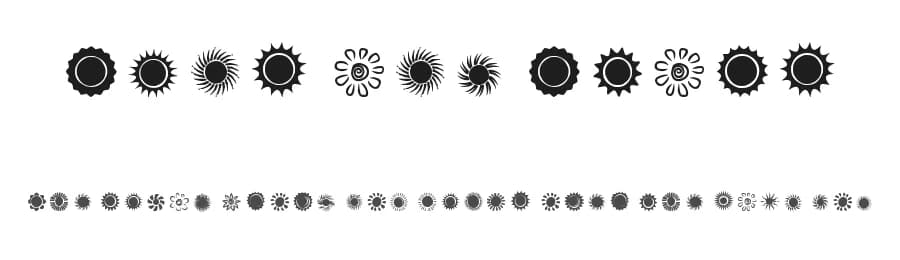 Suns and Stars by D3 — Dingbats Font