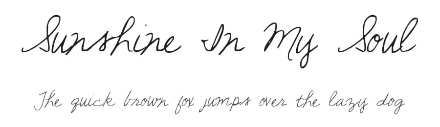 Sunshine In My Soul by Kimberly Geswein — Script Handwritten Font