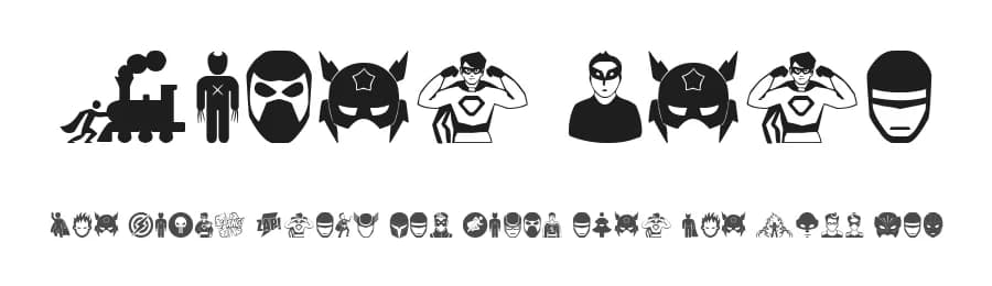 Super Hero by Woodcutter — Dingbats Font