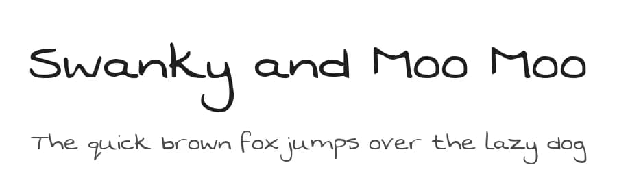 Swanky and Moo Moo by Kimberly Geswein — Script Handwritten Font