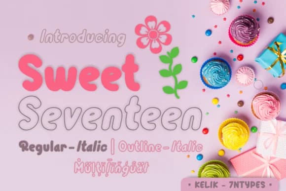 Sweet Seventeen Font by Kelik — Script Handwritten Font