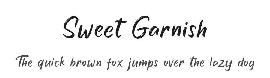 Sweet Garnish by Kotak Kuning Studio — Script Handwritten Font