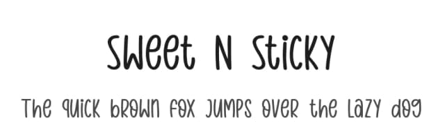 Sweet N Sticky by Eifetstype — Script Handwritten Font
