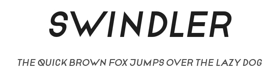 Swindler by Vladimir Nikolic — Sans Serif Font