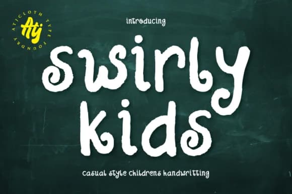 Swirly Kids Font by Atjcloth Studio — Script Handwritten Font