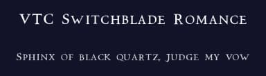 VTC Switchblade Romance by Vigilante Typeface Corporation — Serif Font — thumbnail 2