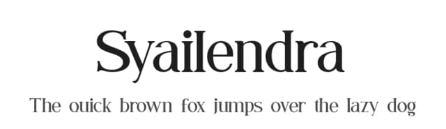 Syailendra by Muhammad Romzul Khoir — Serif Font