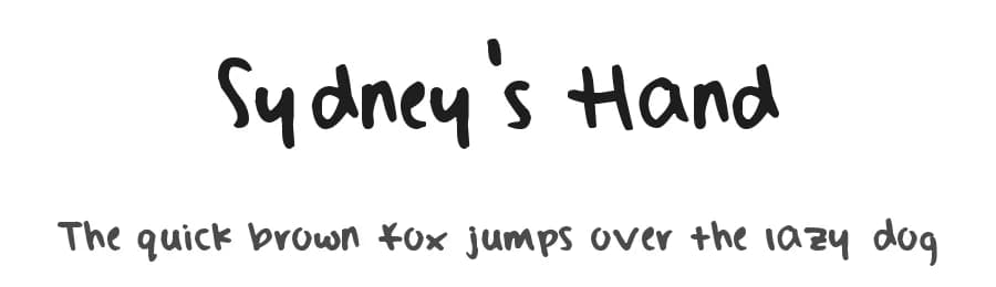 Sydney's Hand by Sydney Bishop — Script Handwritten Font